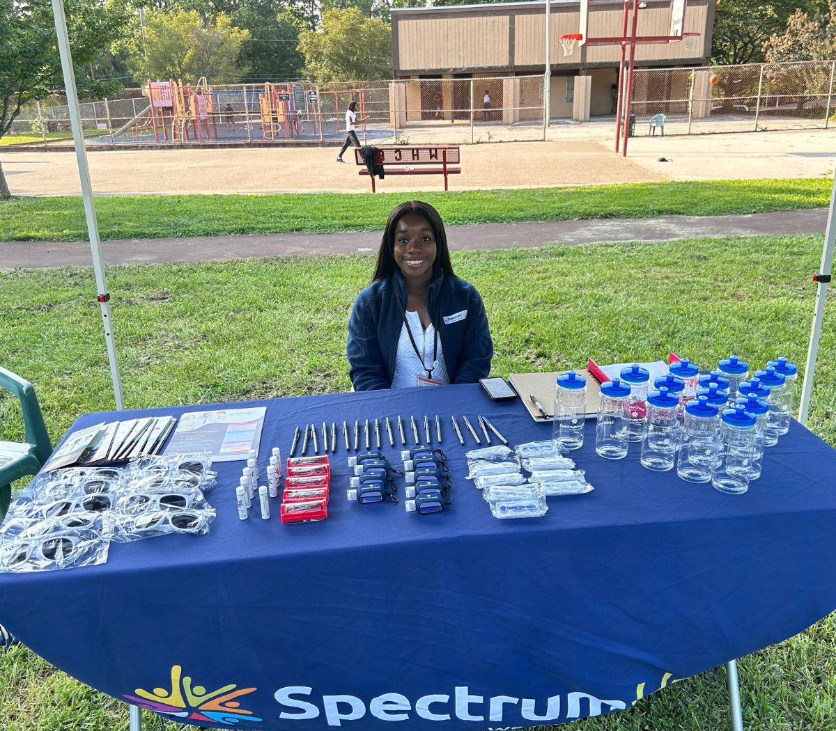 Spectrum’s health table at the Summer Jazz Series