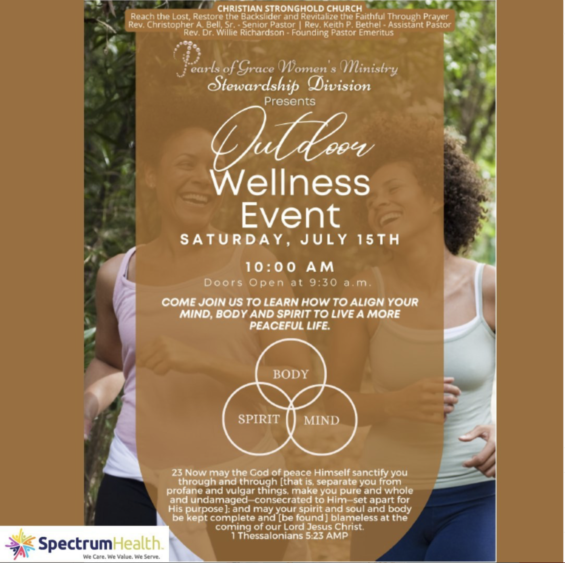 Flyer for the Pearls of Grace Outdoor Wellness Event