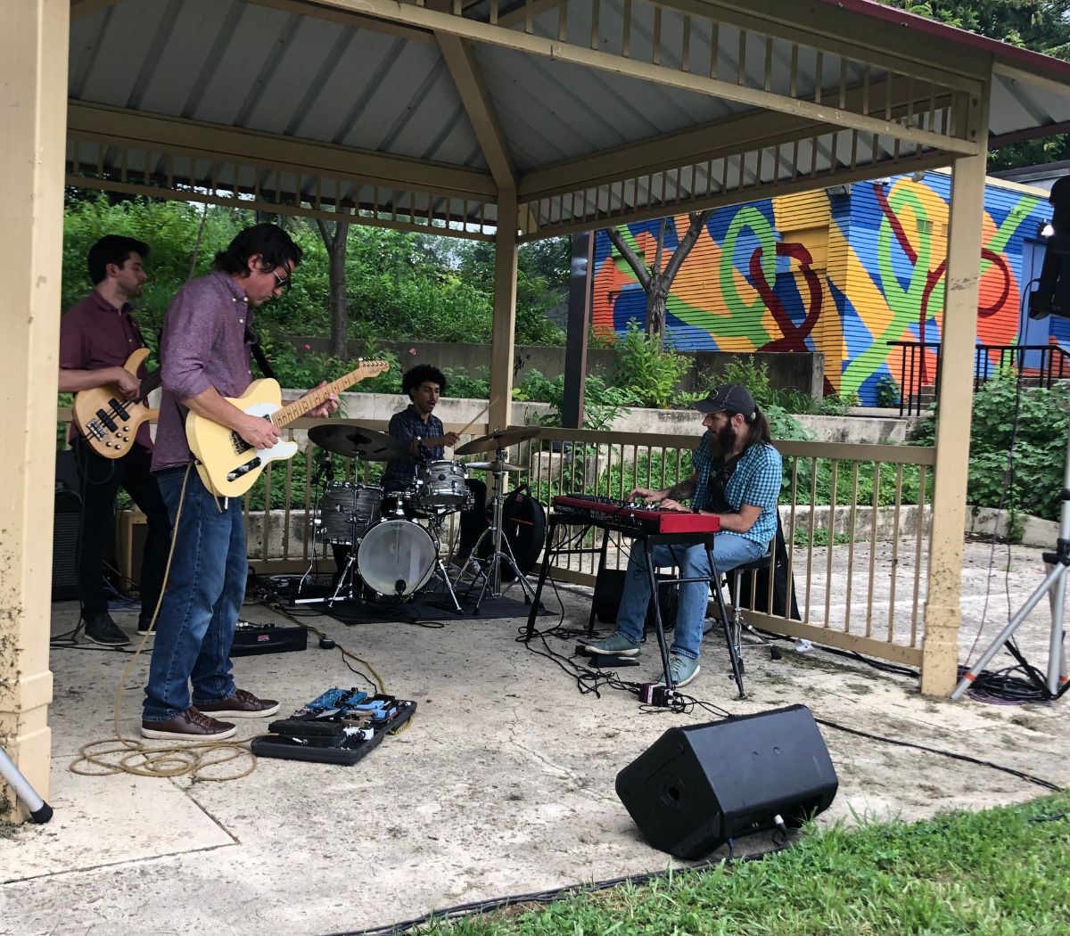 A band plays at the Summer Jazz Series