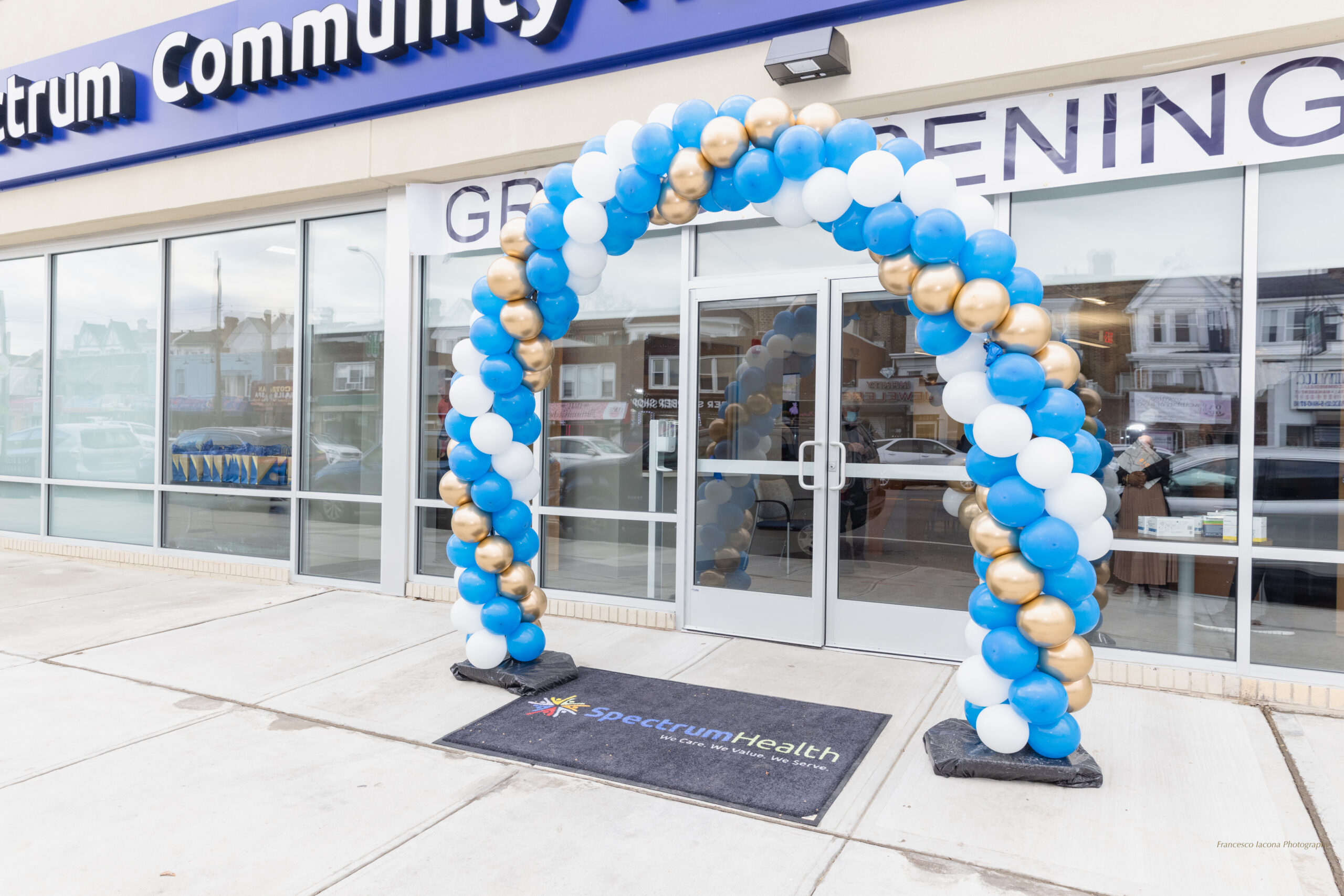 The new Cottman Avenue center decorated with a balloon arch