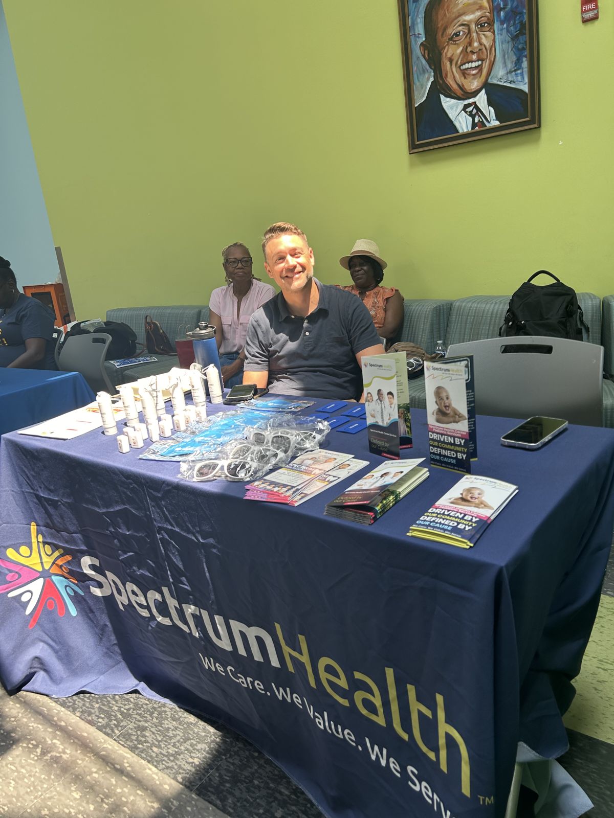 Spectrum staff at their table during the session